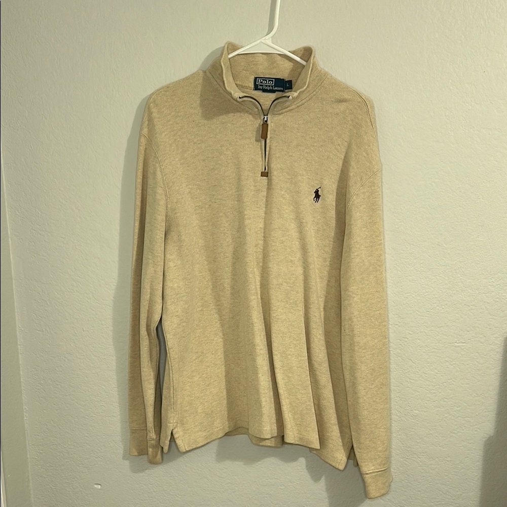 Ralph Lauren Tan Quarter-Zip Sweater